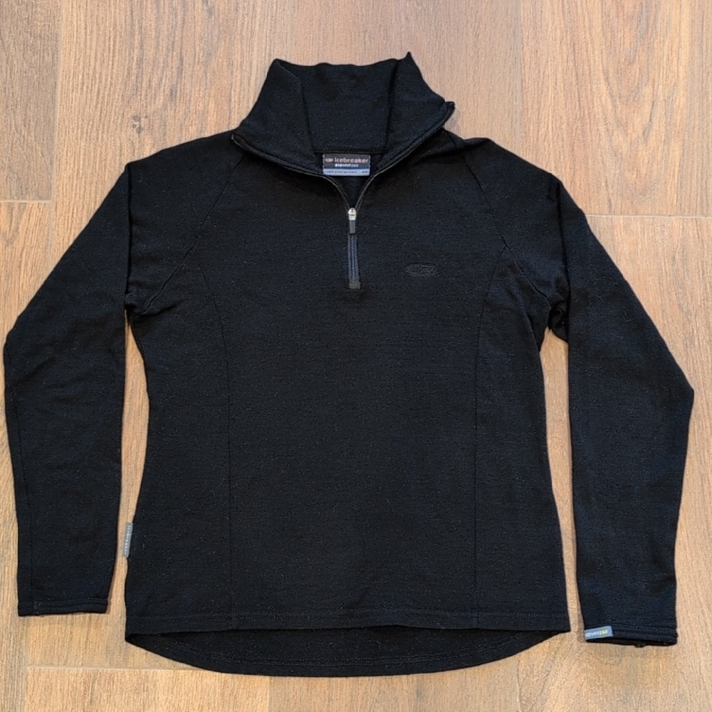 Icebreaker Women's Merino Black Half-Zip Sweater Medium